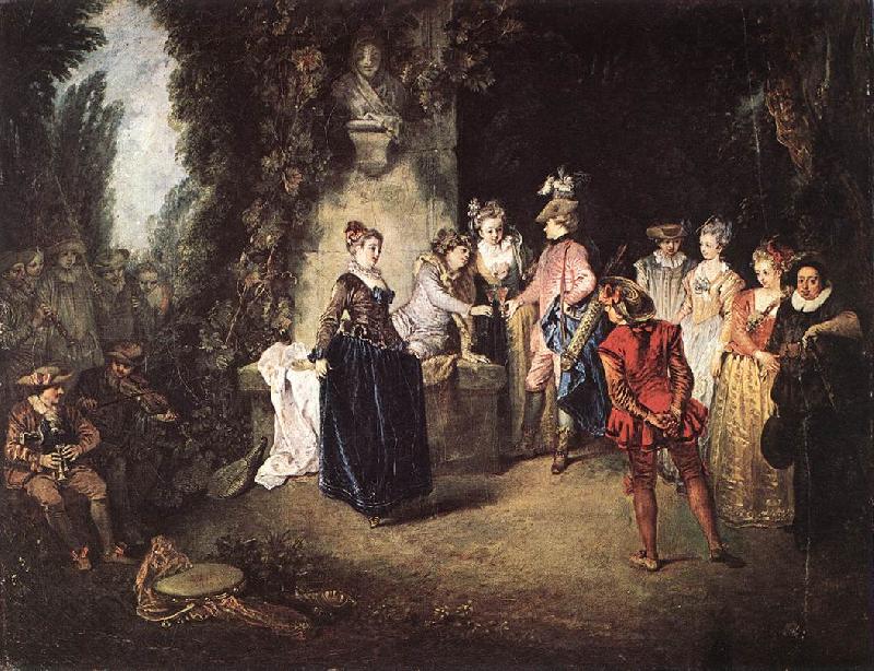 WATTEAU, Antoine The French Comedy oil painting image